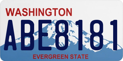 WA license plate ABE8181