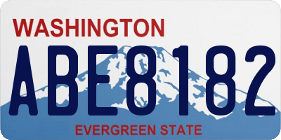 WA license plate ABE8182