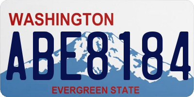 WA license plate ABE8184
