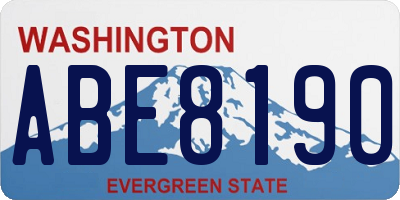 WA license plate ABE8190