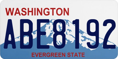 WA license plate ABE8192