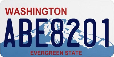 WA license plate ABE8201