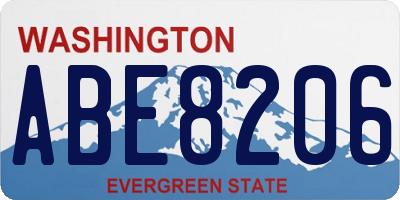 WA license plate ABE8206