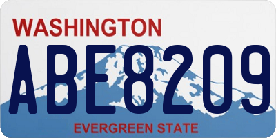 WA license plate ABE8209