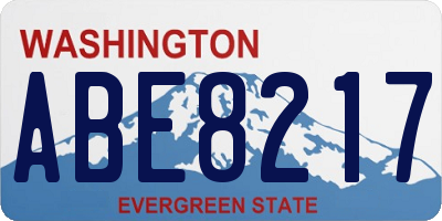 WA license plate ABE8217
