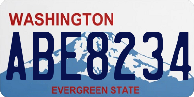 WA license plate ABE8234