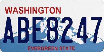 WA license plate ABE8247