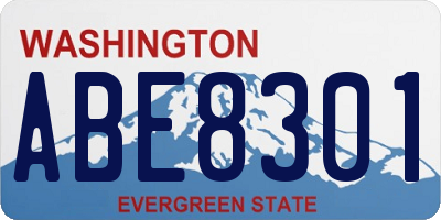 WA license plate ABE8301