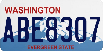 WA license plate ABE8307