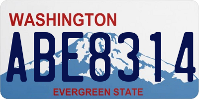 WA license plate ABE8314