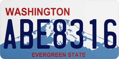 WA license plate ABE8316