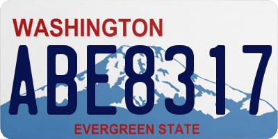 WA license plate ABE8317