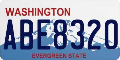 WA license plate ABE8320