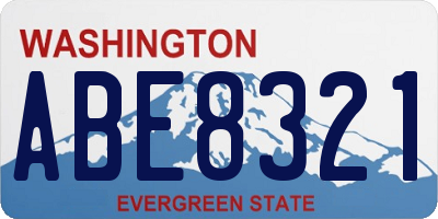 WA license plate ABE8321