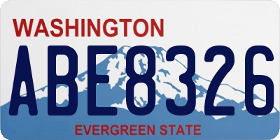 WA license plate ABE8326