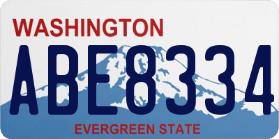 WA license plate ABE8334