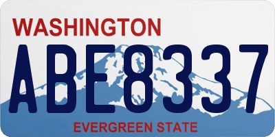 WA license plate ABE8337