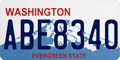 WA license plate ABE8340