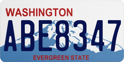 WA license plate ABE8347