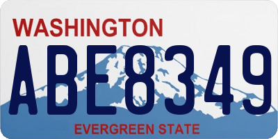 WA license plate ABE8349
