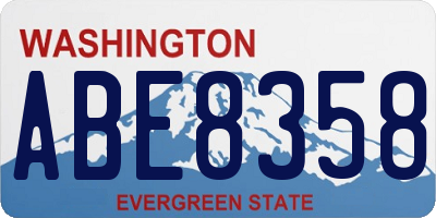 WA license plate ABE8358