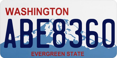 WA license plate ABE8360