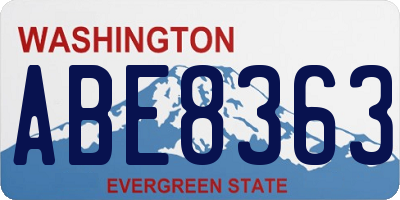 WA license plate ABE8363