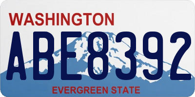 WA license plate ABE8392