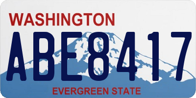 WA license plate ABE8417