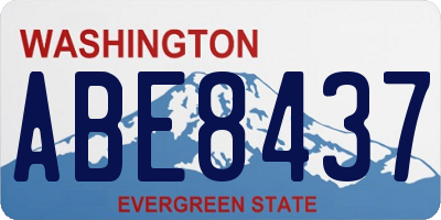 WA license plate ABE8437
