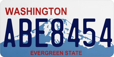 WA license plate ABE8454