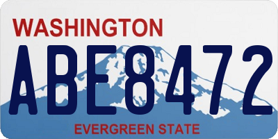 WA license plate ABE8472
