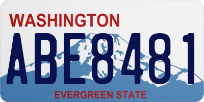 WA license plate ABE8481