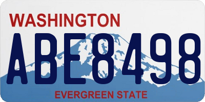 WA license plate ABE8498