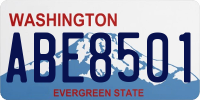 WA license plate ABE8501