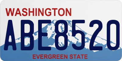 WA license plate ABE8520