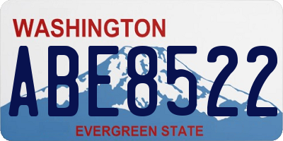 WA license plate ABE8522