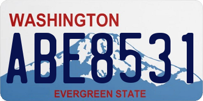 WA license plate ABE8531