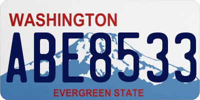 WA license plate ABE8533