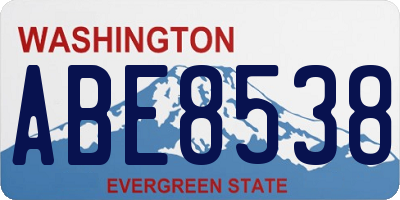 WA license plate ABE8538