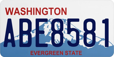 WA license plate ABE8581