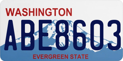 WA license plate ABE8603