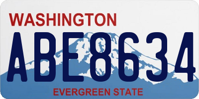 WA license plate ABE8634