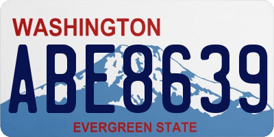 WA license plate ABE8639