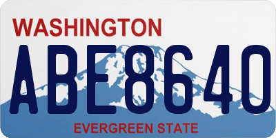 WA license plate ABE8640