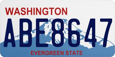 WA license plate ABE8647