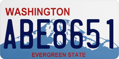 WA license plate ABE8651