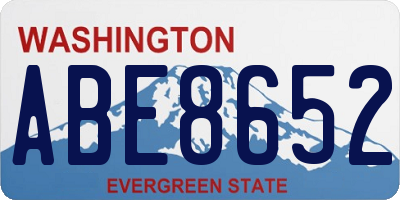 WA license plate ABE8652
