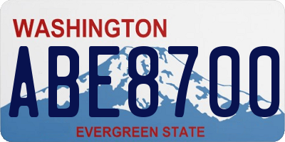 WA license plate ABE8700