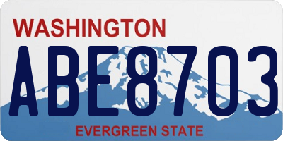 WA license plate ABE8703